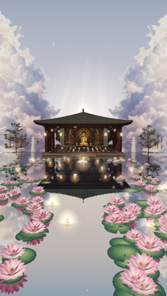 Hồ sen Liên Trì trước chánh điện